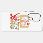 Cute Book Lover "Life Is Better With Books" Quote Samsung Galaxyケース (裏面横)