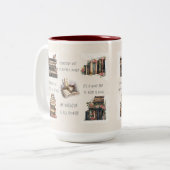 Cute Book Lover Quote Wrap ツートーンマグカップ (正面左)