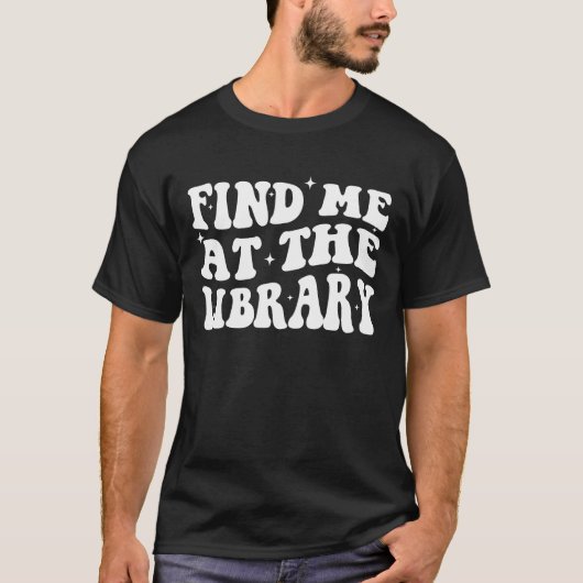 Cute Book Lover Readers Reading Library White Text Tシャツ (正面)