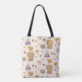 Cute Book Lovers Woodland Bear Pattern トートバッグ (裏面)