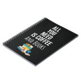 Cute Book Reading Gifts Coffee Quotes Lover Reader ノートブック (左側)