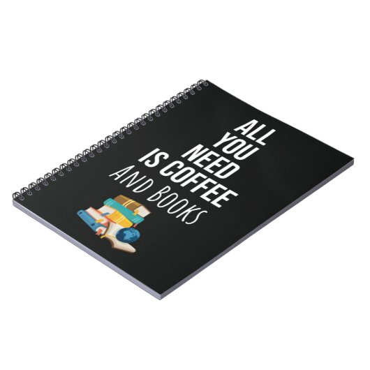 Cute Book Reading Gifts Coffee Quotes Lover Reader ノートブック (左側)