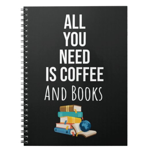 Cute Book Reading Gifts Coffee Quotes Lover Reader ノートブック (正面)