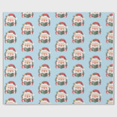 Cute Bookish Santa Claus ラッピングペーパー (フラット)