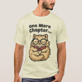 Cute Bookworm Cat T-Shirt Tシャツ (正面)