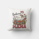 Cute bookworm Mama word art クッション (正面)