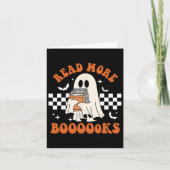 Cute Booooks Ghost Read More Books Funny Teacher H カード (正面)