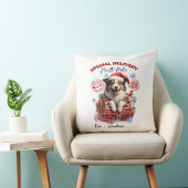 Cute Border Collie Christmas Throw Pillow クッション (椅子)