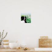 Cute, Border Collie Daisies Wall Art Poster ポスター (キッチン)