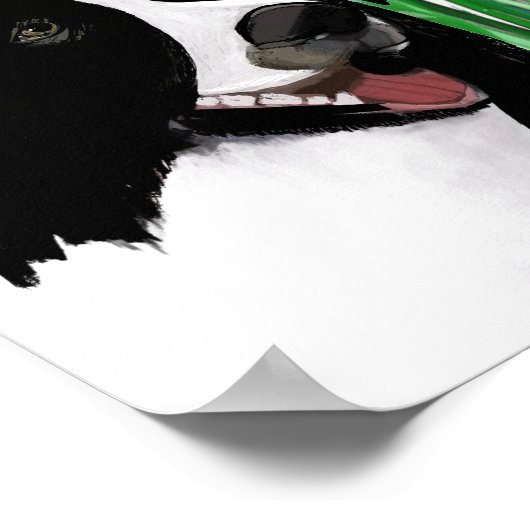 Cute, Border Collie Daisies Wall Art Poster ポスター (角)