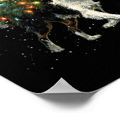 Cute Border Collie Dog In A Christmas Tree For Men ポスター (角)