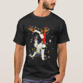Cute Border Collie Dog Lights Santa Hat Xmas Tree  Tシャツ (正面)