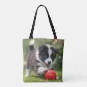 Cute Border Collie Dog Lover  トートバッグ (裏面)