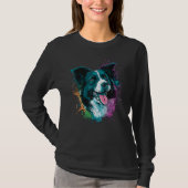 Cute Border Collie Dog on Border Collie Lover_3 Tシャツ (正面)