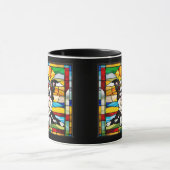 Cute Border Collie Stained Glass Coffee Mug マグカップ (中央)