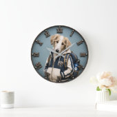 Cute Borzoi Puppy  ラージ壁時計 (ホーム)