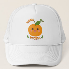 Cute Boss Of Recess Orange Kids Trucker Hat キャップ