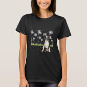 Cute Boston Terrier Dandelion  Dogs Flowers Tシャツ (正面)