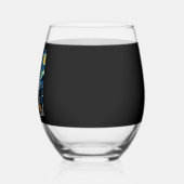 Cute Boston Terrier Dog Halloween Jack O Lantern P ステムなしワイングラス (左)