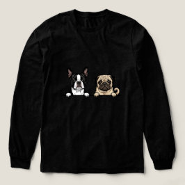 Cute Boston Terrier & Pug Dog for pet adopters  トライブレンドＴシャツ