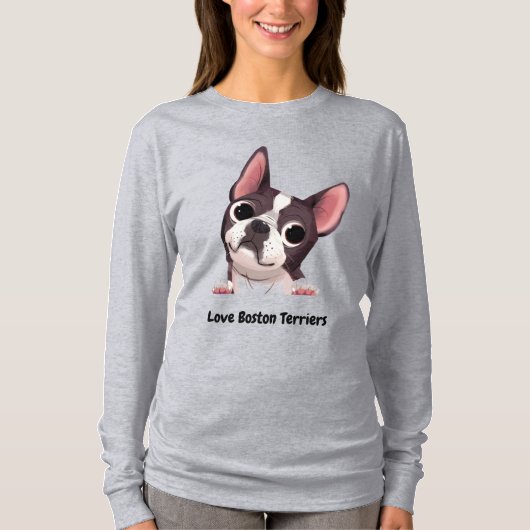 Cute Boston Terrier  Tシャツ (正面)