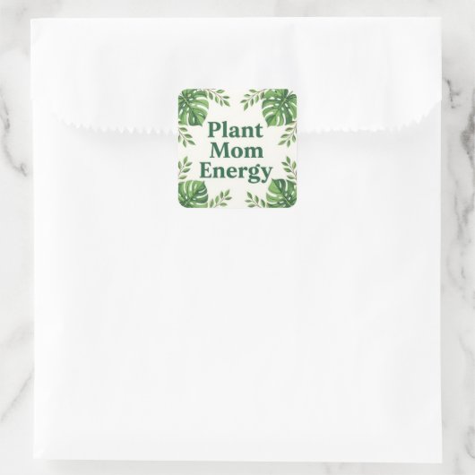 Cute Botanical Designs for Plant Moms スクエアシール (バッグ)