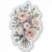 Cute Botanical Flower Stickers | Waterproof Vinyl シール (正面)