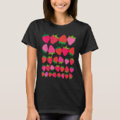 Cute Botanical Fruitarian Berry Strawberries Fruit Tシャツ (正面)
