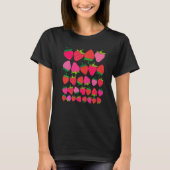 Cute Botanical Fruitarian Berry Strawberries Fruit Tシャツ (正面)