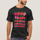 Cute Botanical Fruitarian Berry Strawberries Fruit Tシャツ (正面)