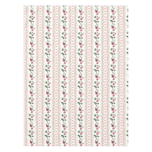 Cute botanical retro artwork strawberry pattern テーブルクロス (正面)