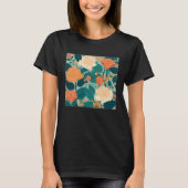 Cute Botanical Roses Illustration Gorgeous Flower  Tシャツ (正面)