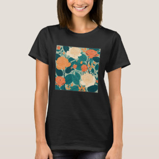 Cute Botanical Roses Illustration Gorgeous Flower  Tシャツ