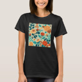 Cute Botanical Roses Illustration Gorgeous Flower  Tシャツ (正面)