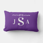Cute Bow Border Custom Monogram Throw Pillow ランバークッション (正面)