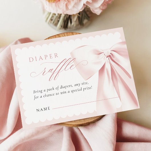 Cute Bow Diaper Raffle エンクロージャーカード