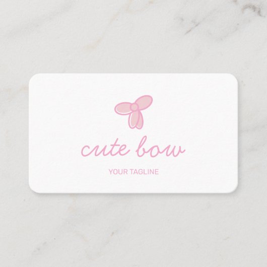 Cute Bow Logo | Boutique or Beauty Brand 名刺 (正面)