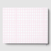 Cute Bow Pastel Pink Gingham Baby Shower ゲストブック (裏面)