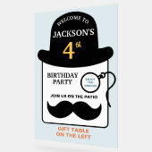 Cute Bowler Hat and Monocle Any Age Birthday Party アクリルサイン (傾斜)