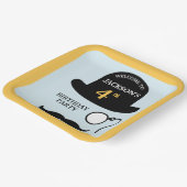 Cute Bowler Hat and Monocle Any Age Birthday Party ペーパープレート (傾斜あり)