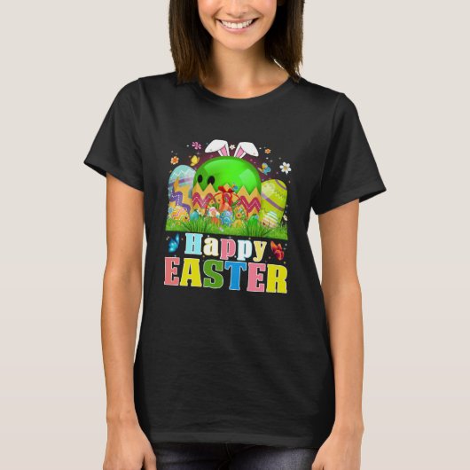 Cute Bowling Ball Hatched From Egg Easter Day Men Tシャツ (正面)