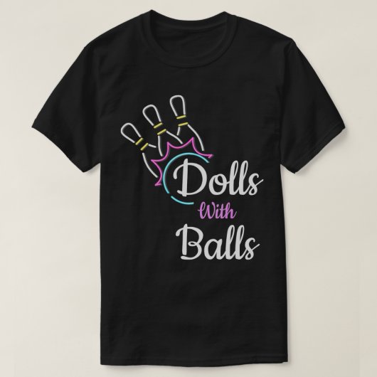 Cute Bowling Dolls With Balls Funny Bowlers Costum Tシャツ (デザイン正面)
