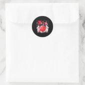 Cute Bowling Ll Valentine Heart Lover Player Bowle ラウンドシール (バッグ)