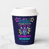 Cute Bowling Neon  Birthday Girl 紙コップ (裏面)