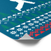 Cute Bowling Player Santa Claus Hat Ugly Christmas ポスター (角)