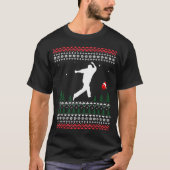 Cute Bowling Player Santa Claus Hat Ugly Christmas Tシャツ (正面)