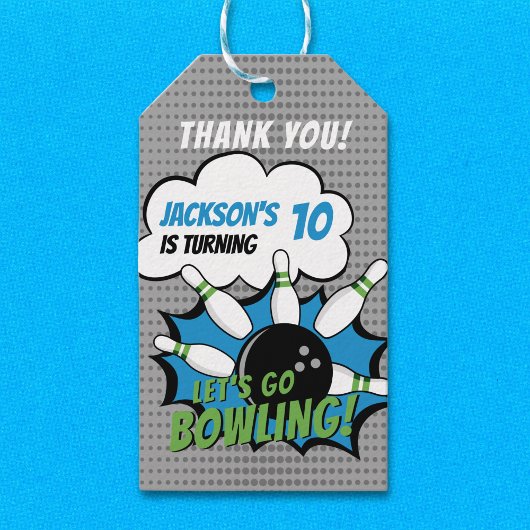 Cute Bowling-Style Birthday Kids ギフトタグ
