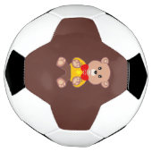 Cute Bowtie Teddy Bear Brown Soccer Ball サッカーボール (回転)