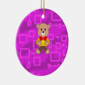 Cute Bowtie Teddy Bear  Spaceship  セラミックオーナメント (右)