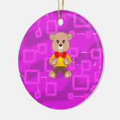 Cute Bowtie Teddy Bear  Spaceship  セラミックオーナメント (左)